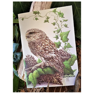 Wild Grey Fox A5 Notebook - Oscar the Owl Original Artwork