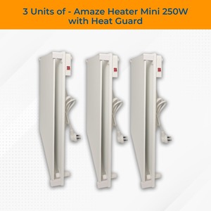 3 Units of 250W Mini Heater with Heat Guards