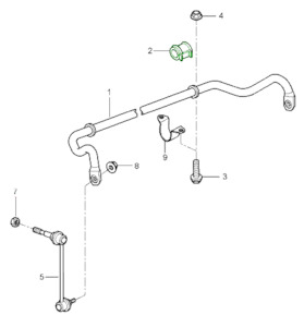 Anti-roll / Sway / Stabiliser bar bush (front) - 986 Boxster S, 996/997 Carrera M030