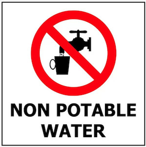 Non-Potable Water sign Waterless