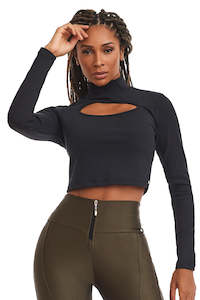 Cropped Long Sleeve Fitness Posh Black - Caju Brasil