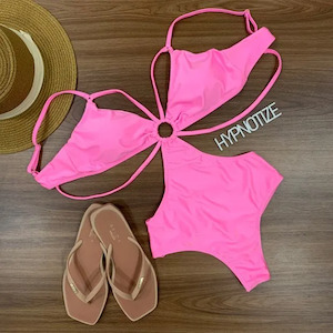 Bodysuit: Bodysuit Tainara Lurex Pink Power