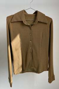 Brown & Green Stretch Dot Shirt - 10