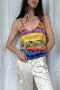 Tops: Tie-Dye Panelled Cami - M