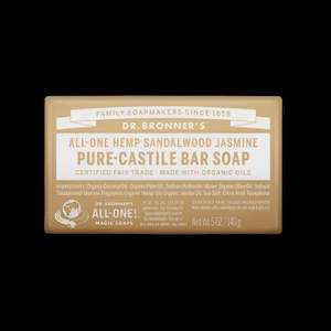 Personal Care: Dr Bronner Sandalwood Jasmine bar Soap 140g