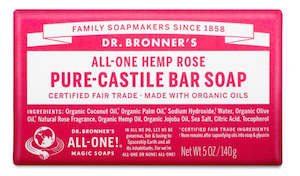Personal Care: Dr Bronner Rose bar Soap 140g