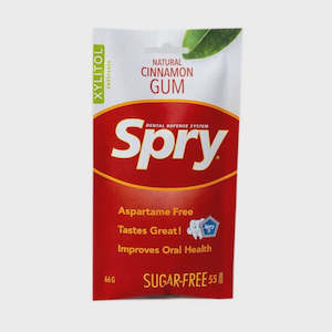 SPRY GUM CINNAMON SUGAR FREE 55 PIECES