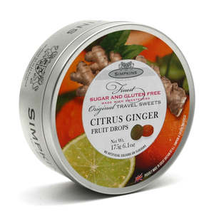 SIMPKINS SUGAR FREE CITRUS GINGER FRUIT DROPS 175G