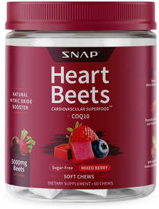 Natural Herbal Supplements: Snap Heart Beets + CoQ10 60 Chews