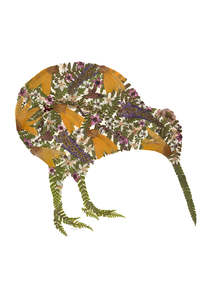 Frontpage: Art Print - Kiwi in NZ Natives