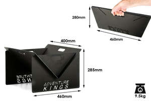 Camping: Portable Steel Fire Pit + Carry Bag