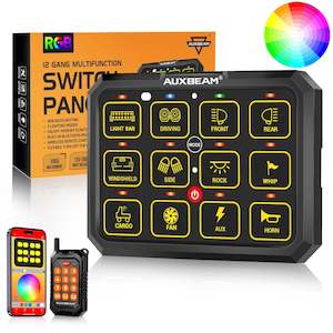 Spot Lights: Auxbeam RGB 12 Gang switch panel
