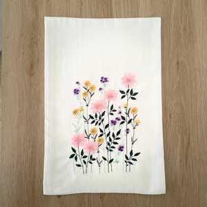 Products: Embroidered Wildflower Tea Towel 100% Cotton Flour Sack Kitchen Towel - Wear&EM Limited
