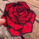 Red Rose Embroidered Iron-On Badge - Wear&EM Limited