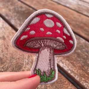 Products: Mushroom Embroidered Patch – Cute Cottagecore Iron-On Patch - Wear&EM Limited