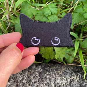 Products: Black Cat Pocket Embroidered Iron On Patch for clothes Jacket Bag Accessory - Wear&EM Limited