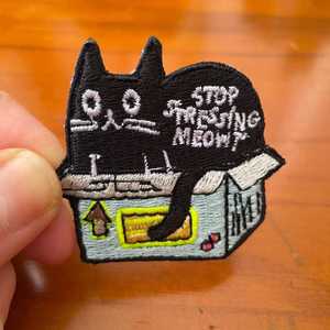 Cat in Box Embroidered Iron-On Patch – Funny Cat Design - Wear&EM Limited