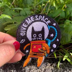 Products: Space Cat Embroidered Patch, Iron On Applique for Jacket Backpack or Gift - Wear&EM Limited