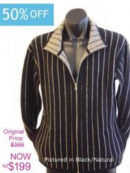 Fashion catalogue: Possum merino pinstripe knitwear jacket