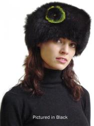 Fashion catalogue: Possum fur cossack hat with rose