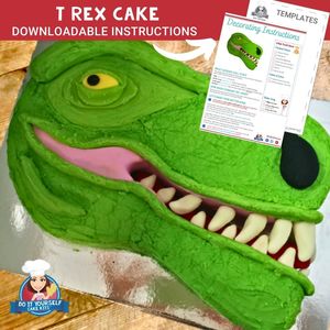 T Rex Cake Printable Template and Decorating Tutorial Dinosaur