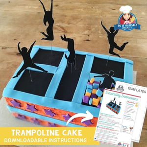 Trampoline Cake Template and Tutorial Easy Design to follow