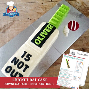 Cricket Bat Cake Template and step by step Tutorial Easy Design