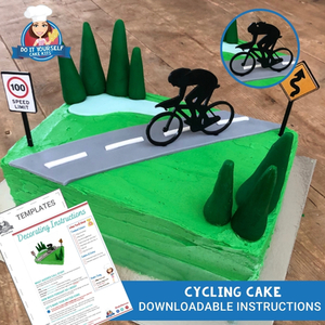 Cycling Cake Downloadable Template and Tutorial Easy Design