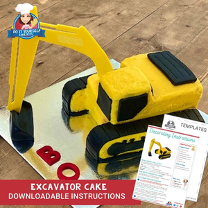 Excavator Cake Design Downloadable Template and Tutorial