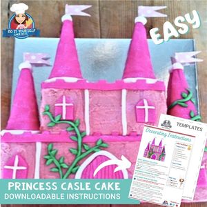 Princess Castle Cake Printable Template Decorating Tutorial