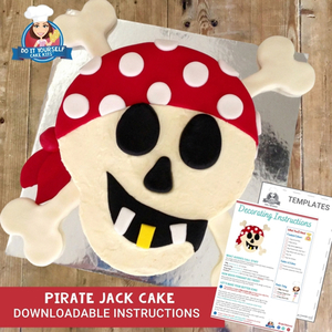 Pirate Skull DIY Cake Template and Tutorial Easy Pirate Cake