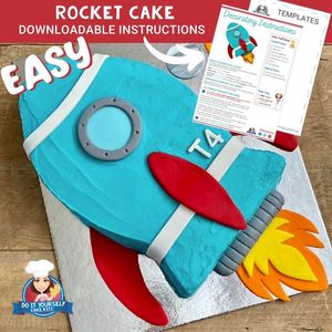 Rocket Cake Printable Template and Easy Decorating Tutorial