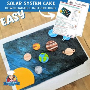 Solar System Cake Printable Template Easy Decorating Tutorial
