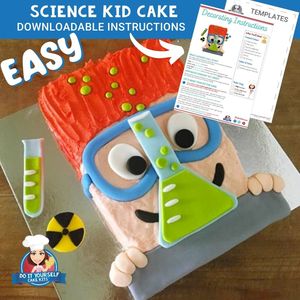 Science Kid Cake Printable Template Easy Decorating Tutorial