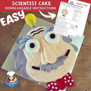 Scientist Cake Printable Template Easy Decorating Tutorial