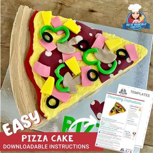 Pizza Shaped Cake Printable Template Easy Decorating Tutorial