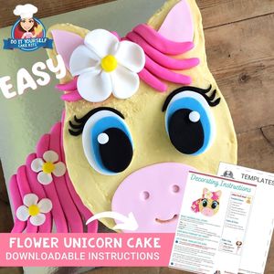 Flower Pony Cake Printable Template Easy Decorating Tutorial
