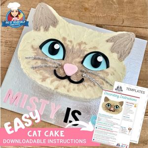 Products: Cat Cake Printable Template Decorating Tutorial Cat Designs