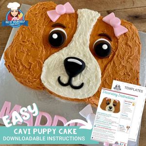 Puppy Cake Printable Template and Decorating Tutorial Cavilier