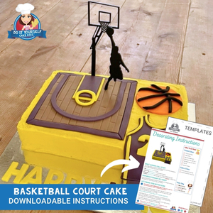 Basketball Court Cake Downloadable Template and Tutorial