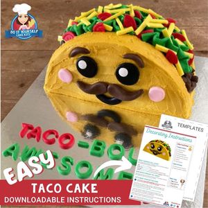 Taco Shaped Cake Printable Template Easy Decorating Tutorial