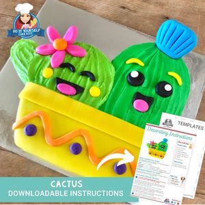 Cactus Cake Printable Template Easy Decorating Tutorial for you