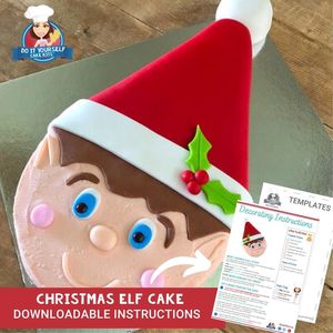 Christmas Elf Cake Printable Template Easy Decorating Tutorial