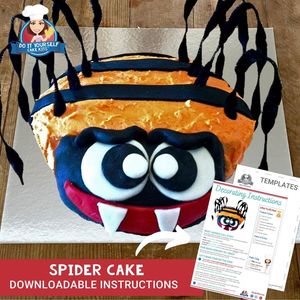 Spider Cake Printable Template Tutorial Halloween Cake Ideas