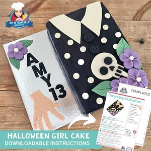 Halloween Girl Cake Printable Template Easy Decorating Tutorial