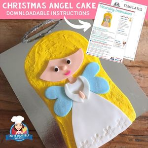 Christmas Angel Cake Printable Template and Tutorial Religious