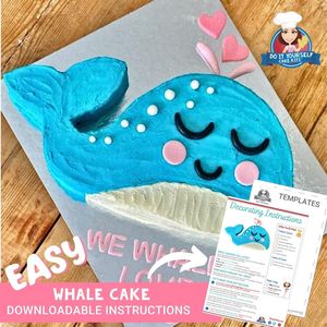 Whale Cake Printable Template Easy Decorating Tutorial