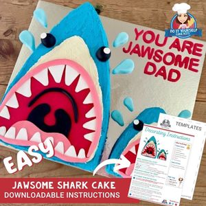Jawsome Cake Printable Template Easy Decorating Tutorial
