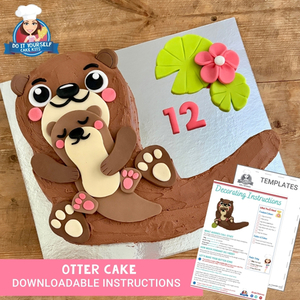 Otter Cake Printable Template and Tutorial Super Cute Design