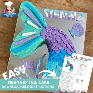 Mermaid Tail Cake Download this easy Template and Tutorial Now